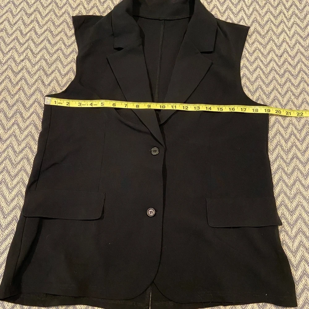 Weissman Mixify Studio Exclusive Black Woven Stretch Suiting Vest – Adult Medium - Picture 7 of 9